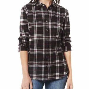 Weatherproof Vintage Women’s Flannel Shirt Long Sleeve Button Front Plaid